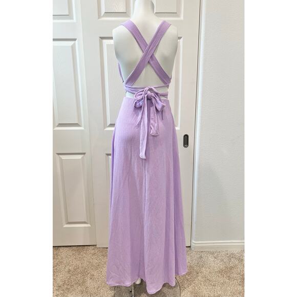 A & G by Dresscode LA Purple 2 pc Skirt and Bra top Set Spring Summer Party - Picture 4 of 7